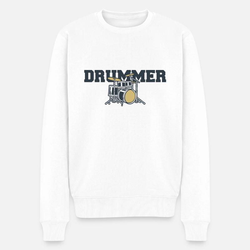 Batteries de batteur - Pull Premium bio Homme - blanc