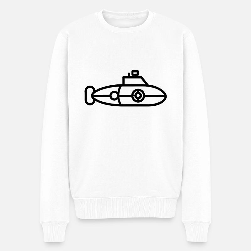 U-Boot-Boot - Männer Premium Bio Pullover - Weiß