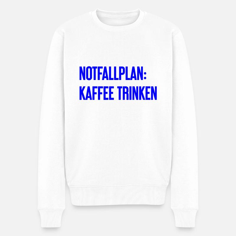 Kaffee-Notfallplan - Männer Premium Bio Pullover - Weiß