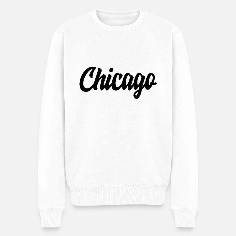 Chicago - Männer Premium Bio Pullover - Weiß