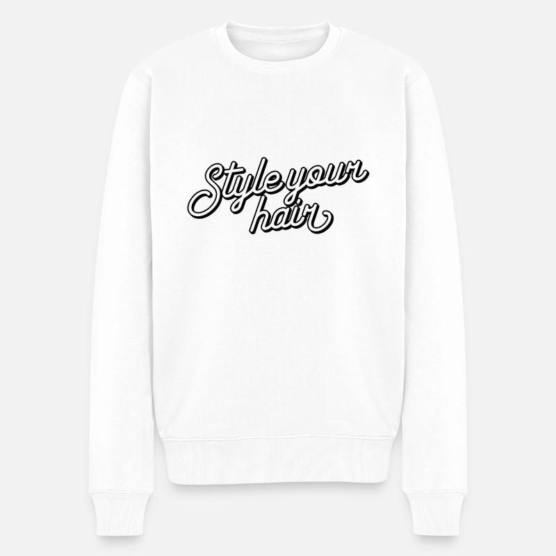 Style your hair - Männer Premium Bio Pullover - Weiß