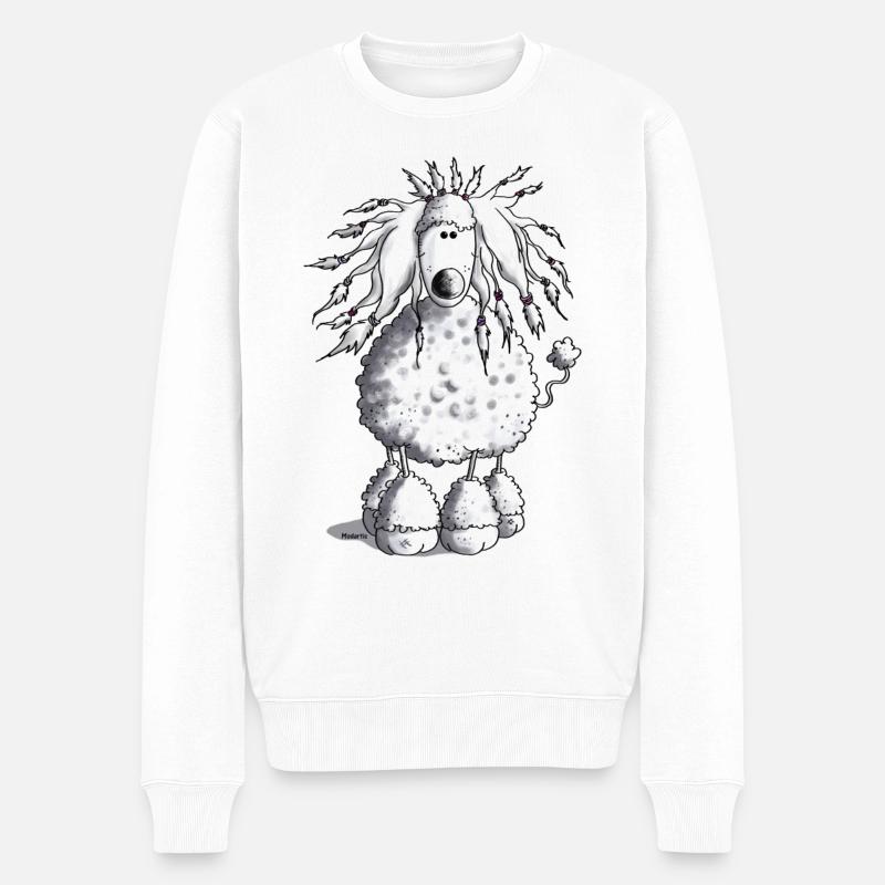 Drôle Caniche - Chien - Chiens - Pull Premium bio Homme - blanc