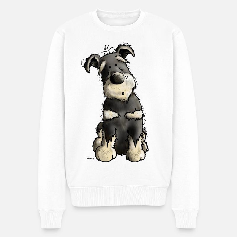 Drolliger Schnauzer - Männer Premium Bio Pullover - Weiß