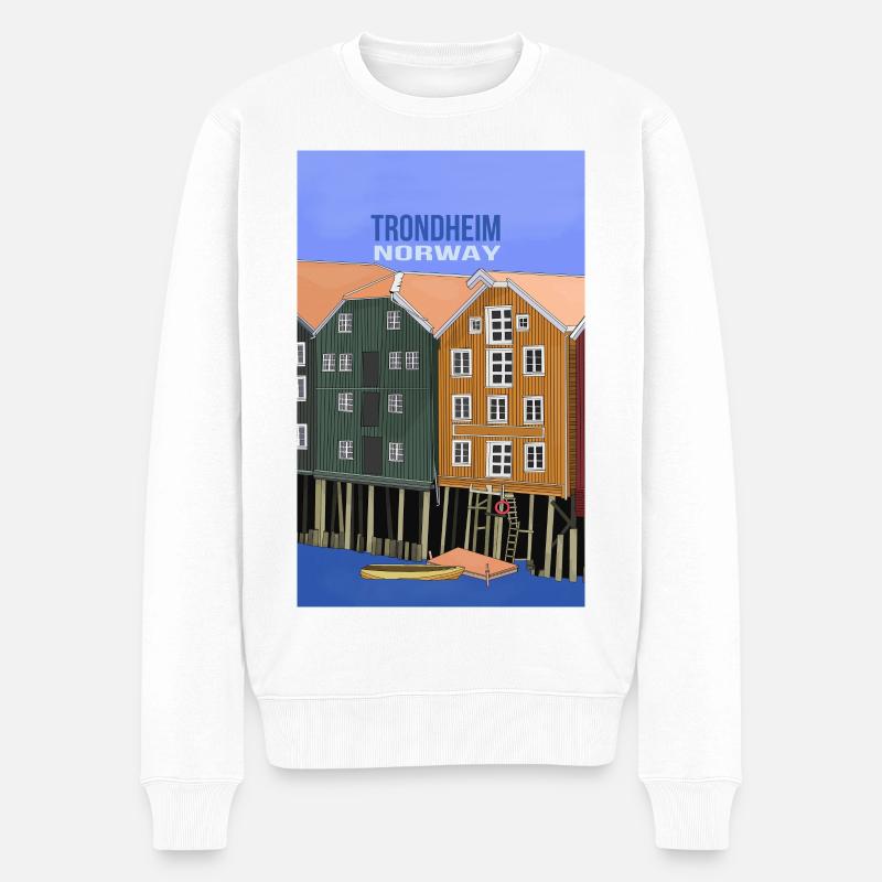 Trondheim Norvège - Pull Premium bio Homme - blanc