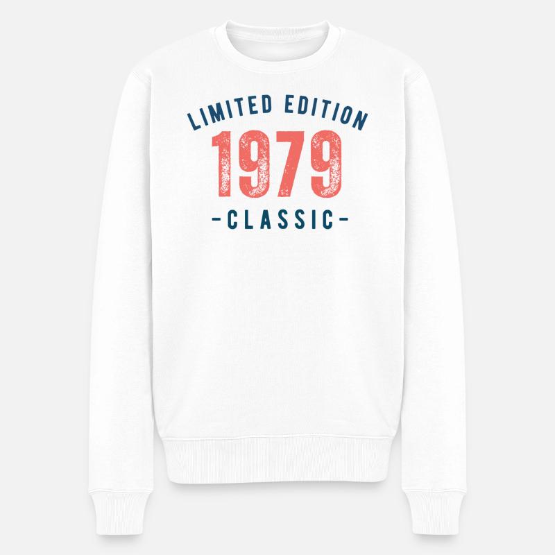 1979 Retro Limited Edition Classic - Männer Premium Bio Pullover - Weiß