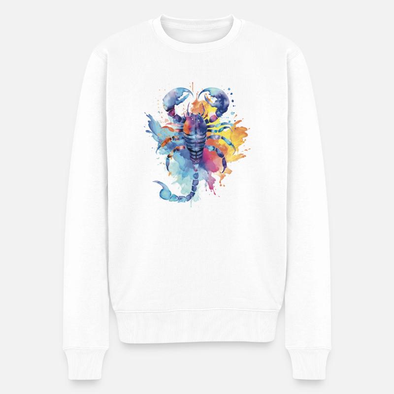 I AM ♏️ SCORPIO ♏️ - Männer Premium Bio Pullover - Weiß