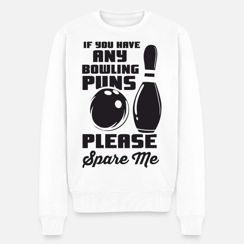Jeu de mots de bowling - Pull Premium bio Homme - blanc