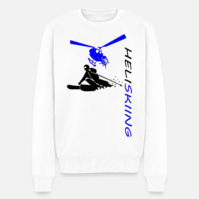 Heliskiing - Männer Premium Bio Pullover - Weiß