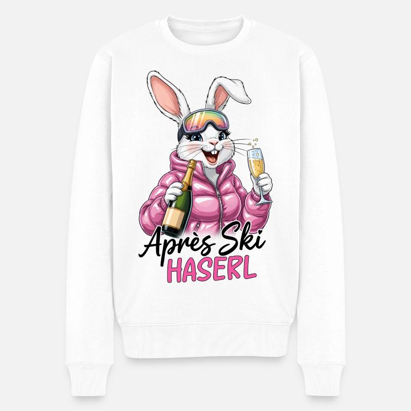 Apres Ski Haserl - Männer Premium Bio Pullover - Weiß