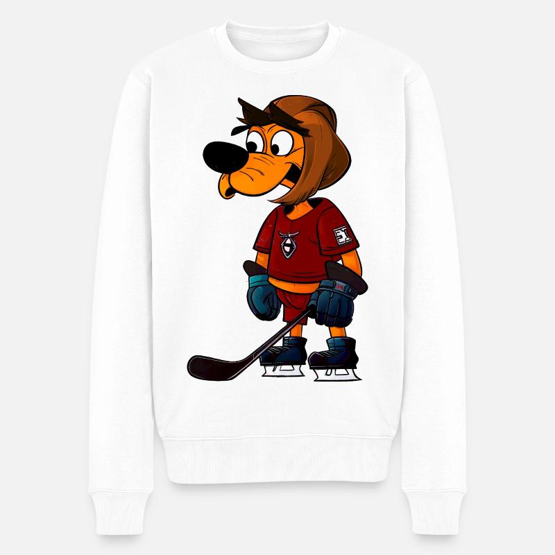 Hockey sur glace pour chiens - Pull Premium bio Homme - blanc