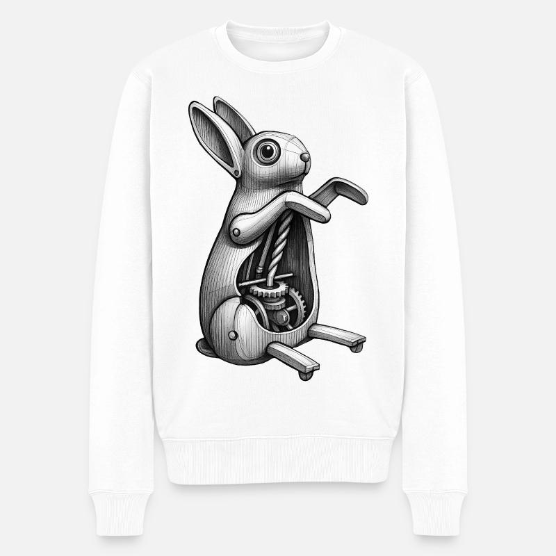 MECA RABBIT - black & white - Pull Premium bio Homme - blanc