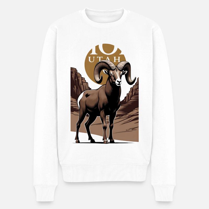 Zion Utah Sunset - Männer Premium Bio Pullover - Weiß