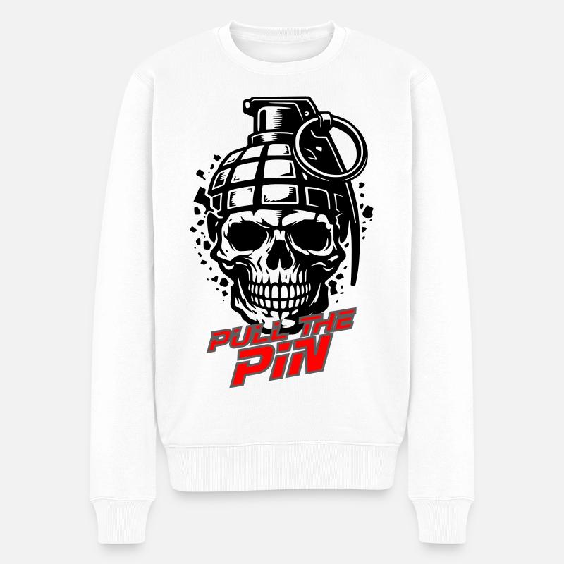 Pull The Pin - Männer Premium Bio Pullover - Weiß