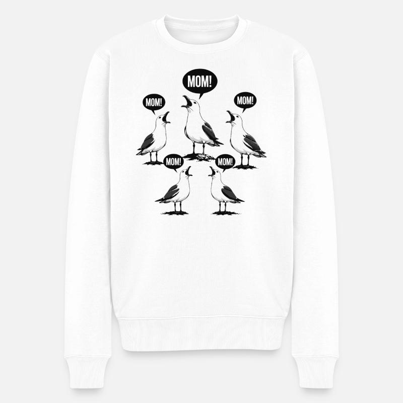 Mama! Lustiger Seagulls Streetwear-Stil - Männer Premium Bio Pullover - Weiß