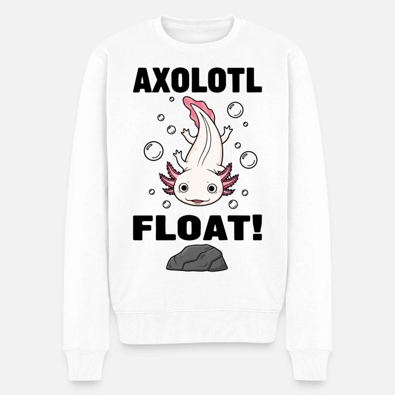Axolotl Float Salamandre Rose Aquarium - Pull Premium bio Homme - blanc