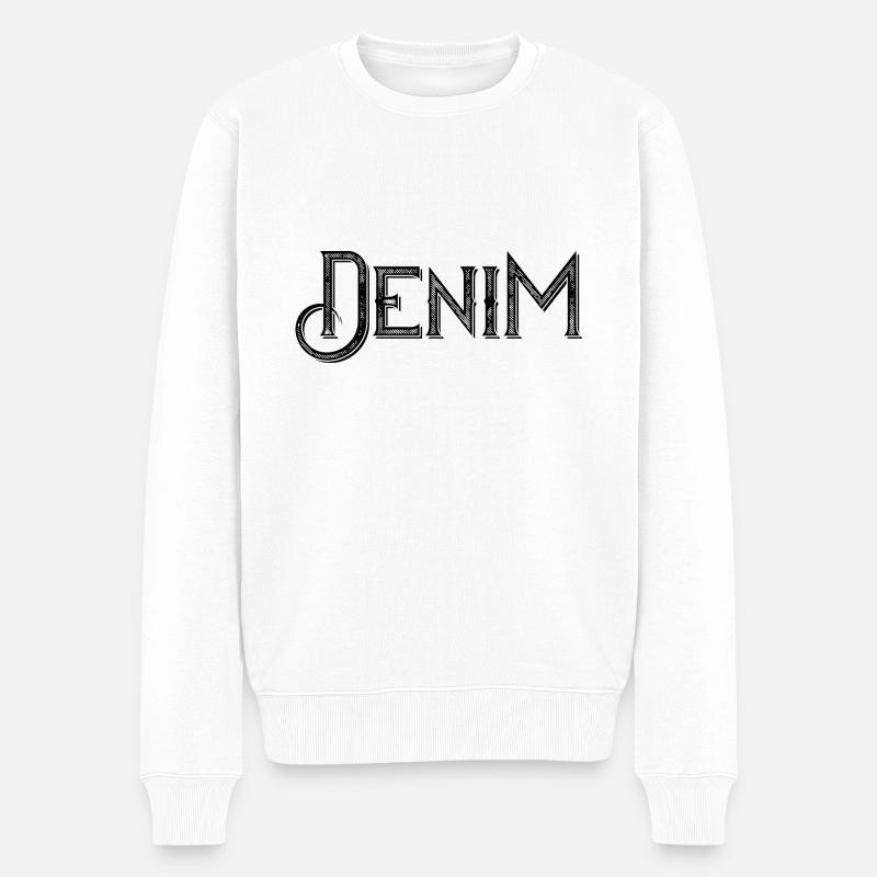 Denim - Männer Premium Bio Pullover - Weiß
