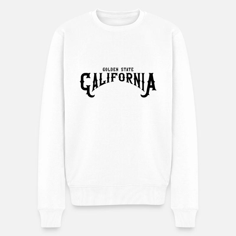 Golden State California - Männer Premium Bio Pullover - Weiß