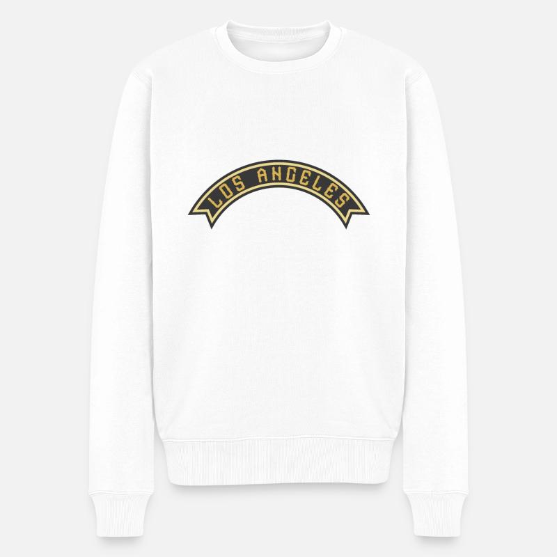 Los Angeles Banner - Männer Premium Bio Pullover - Weiß