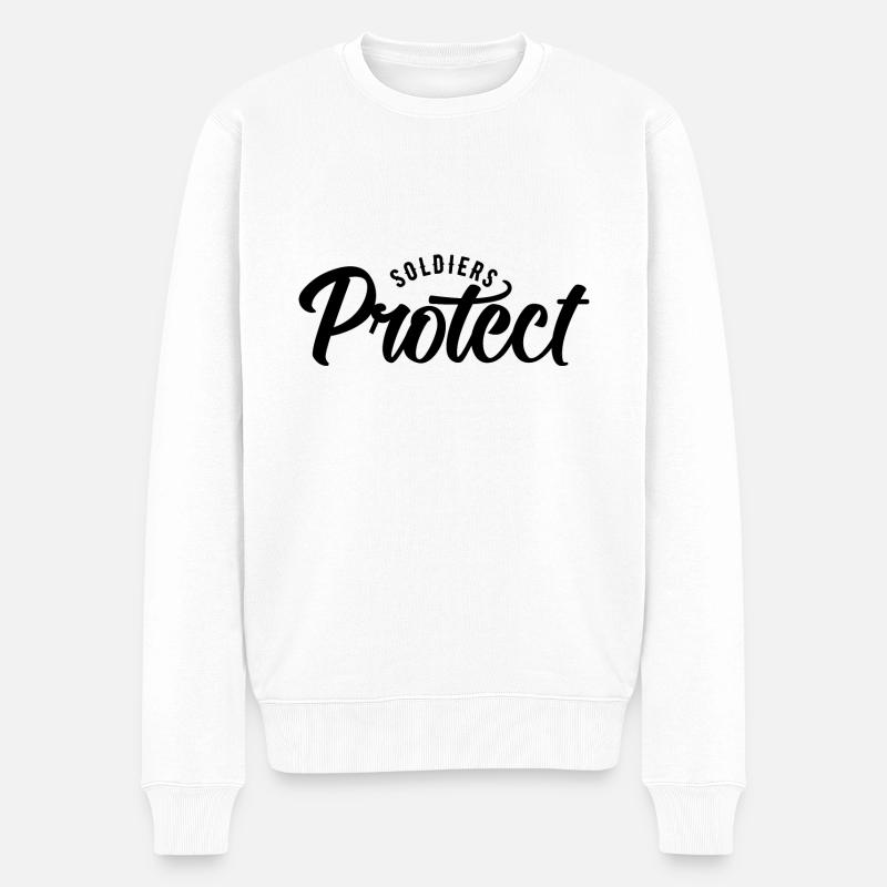 Soldiers Protect - Männer Premium Bio Pullover - Weiß