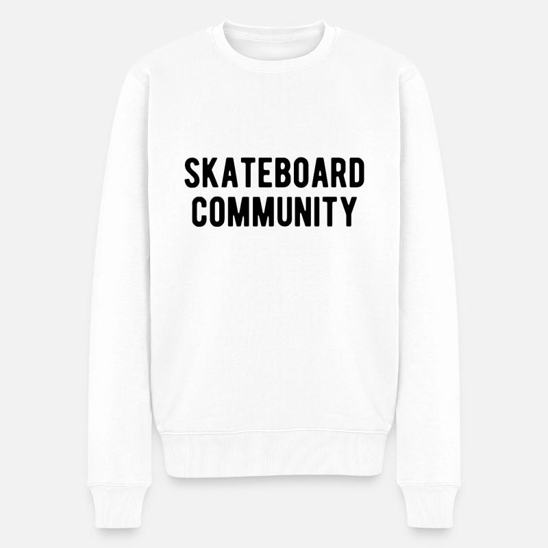 Skateboard Community - Männer Premium Bio Pullover - Weiß