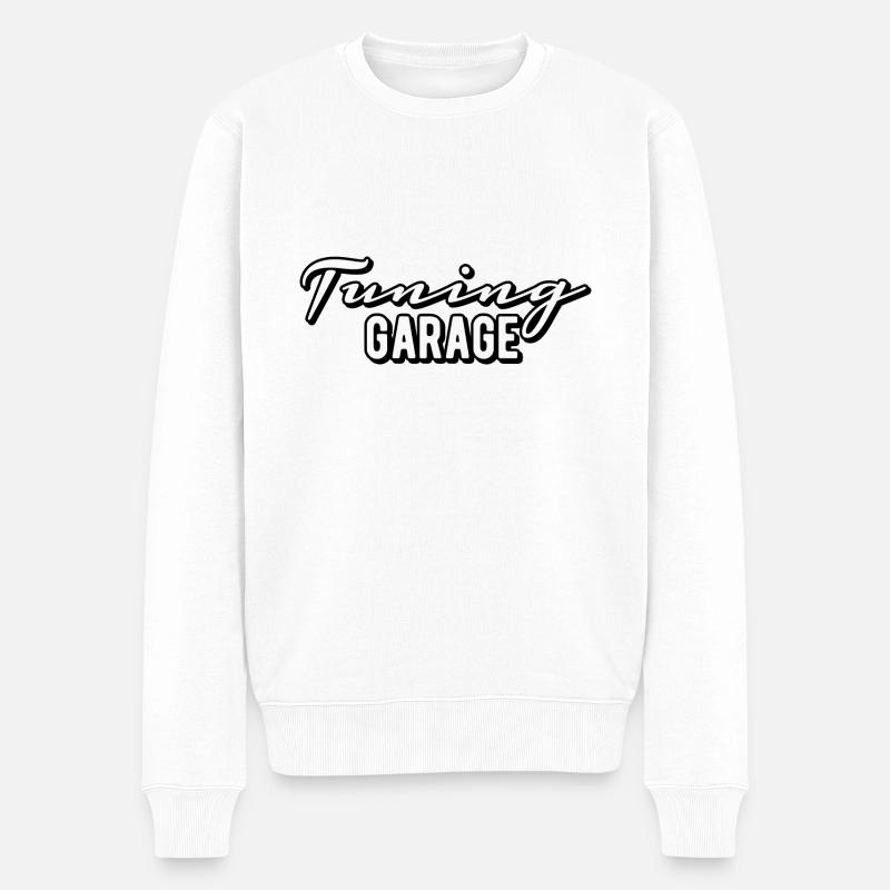 Tuning Garage - Pull Premium bio Homme - blanc