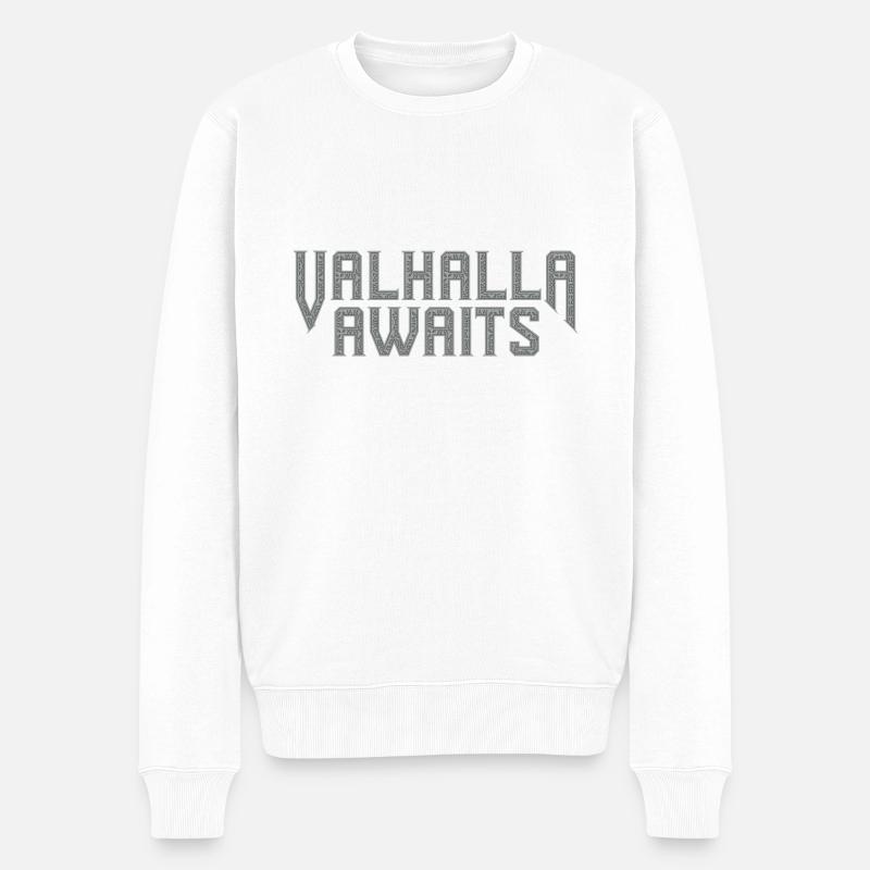 Valhalla Awaits - Männer Premium Bio Pullover - Weiß