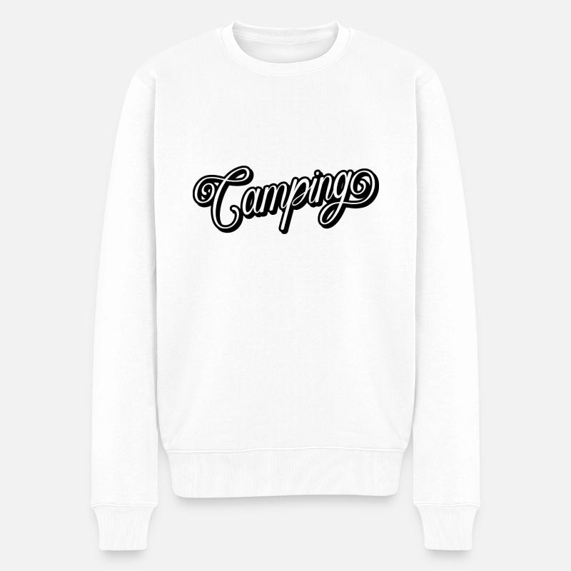 Camping - Männer Premium Bio Pullover - Weiß
