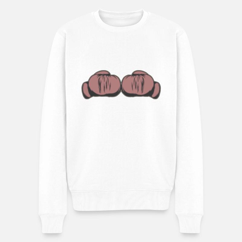 Boxhandschuhe - Männer Premium Bio Pullover - Weiß