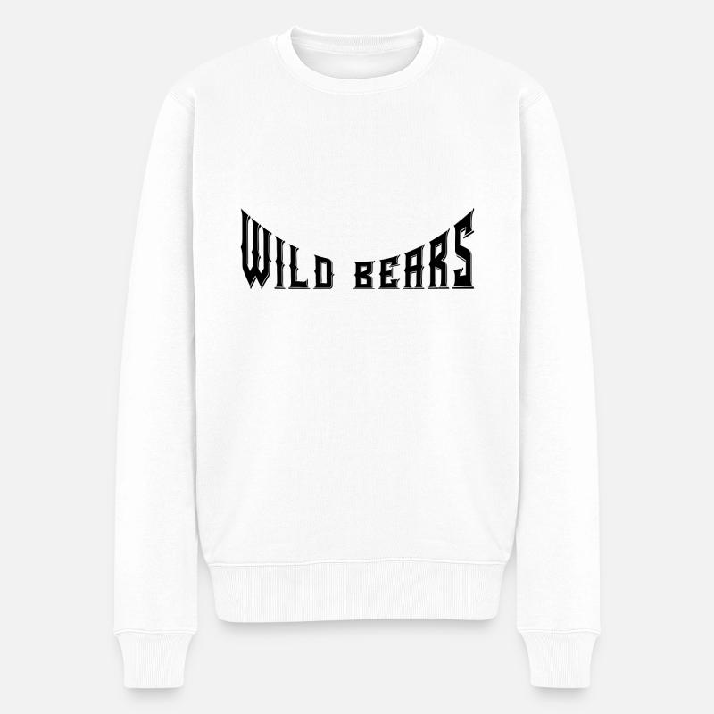 Wild Bears - Männer Premium Bio Pullover - Weiß