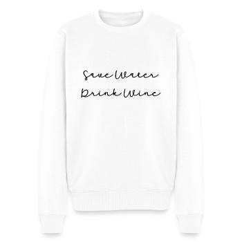 Save water drink wine - Men's Premium Organic Jumper - white - Front - Thijin (182cm)