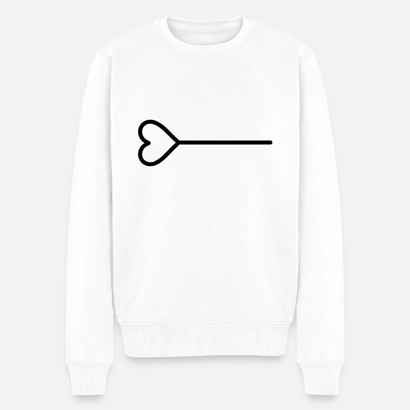 Flèche coeur - Pull Premium bio Homme - blanc