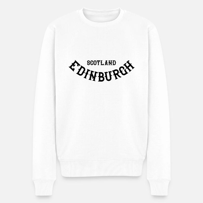 Scotland Edinburgh - Männer Premium Bio Pullover - Weiß