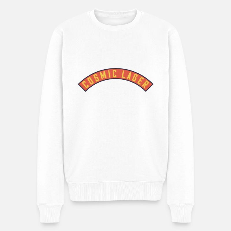 Cosmic Lager Banner - Männer Premium Bio Pullover - Weiß