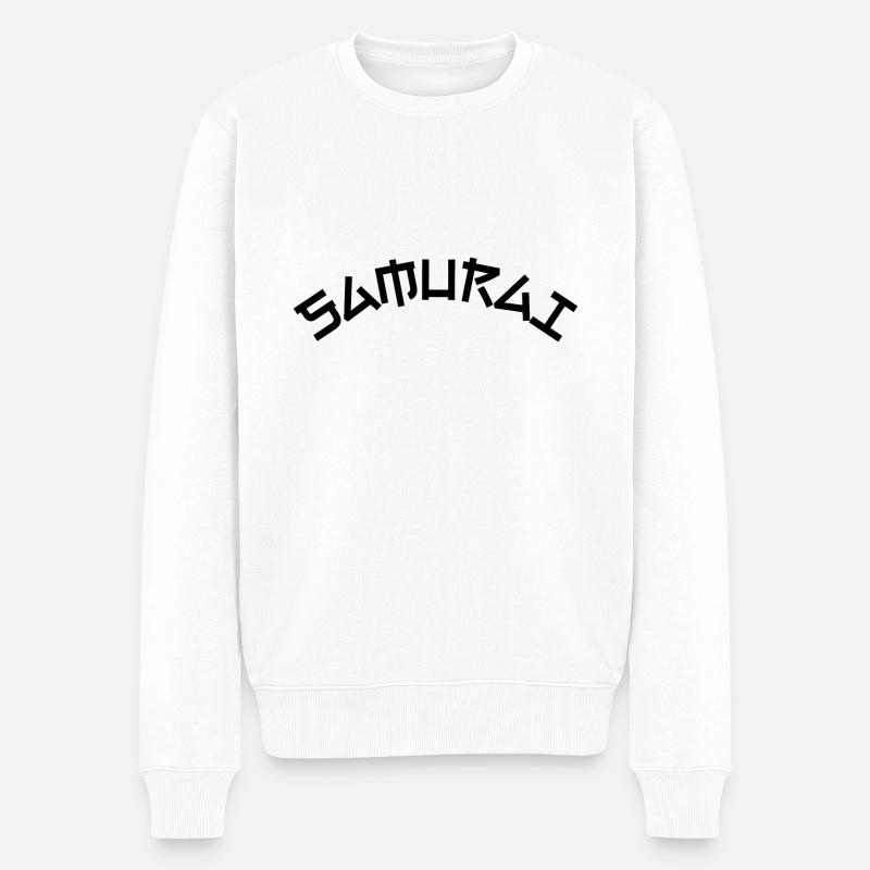Samurai - Männer Premium Bio Pullover - Weiß