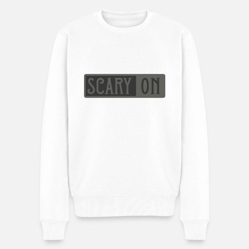 Scary On - Männer Premium Bio Pullover - Weiß