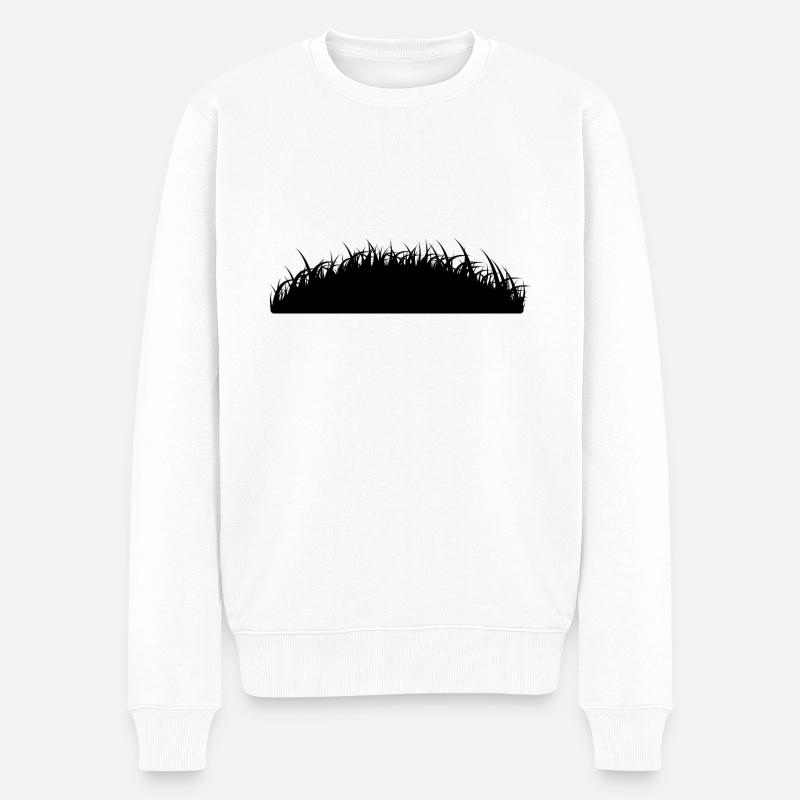 Grashügel - Männer Premium Bio Pullover - Weiß