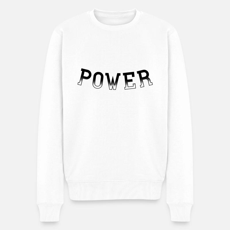 Power - Männer Premium Bio Pullover - Weiß