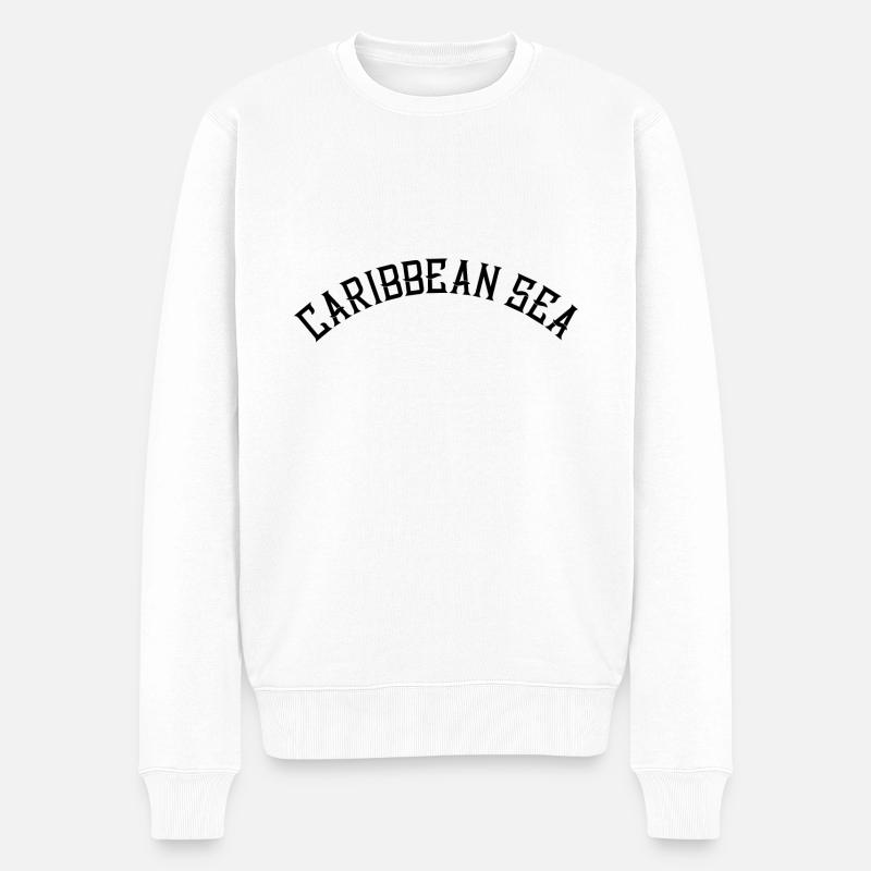 Caribbean Sea - Männer Premium Bio Pullover - Weiß