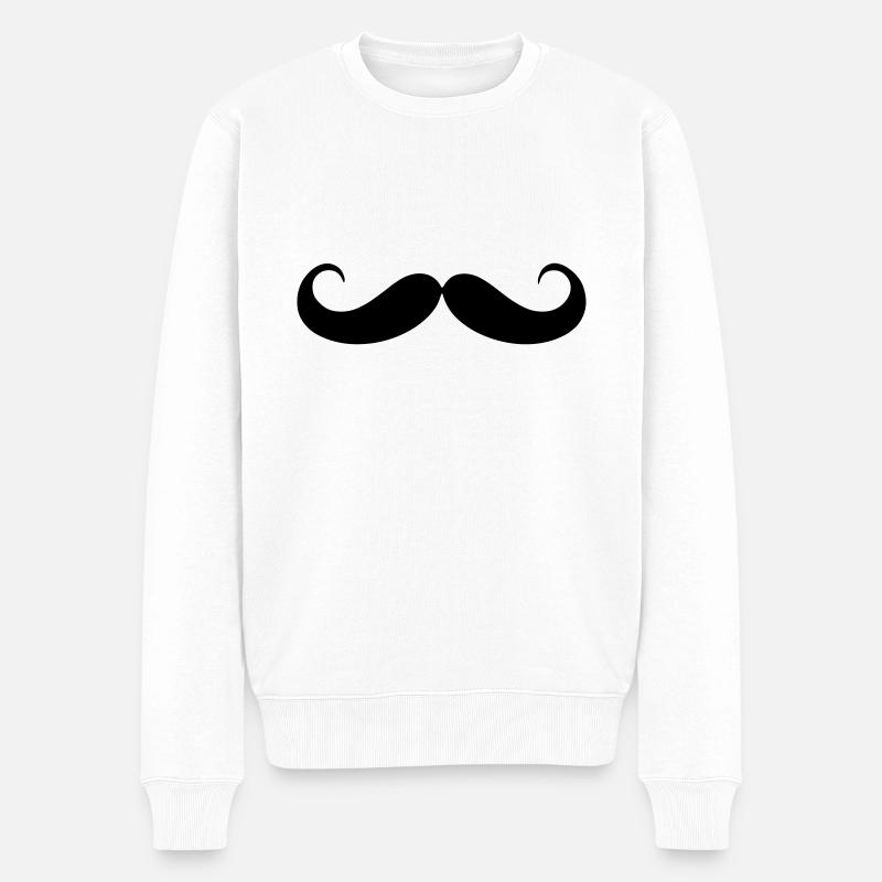 Moustache - Pull Premium bio Homme - blanc