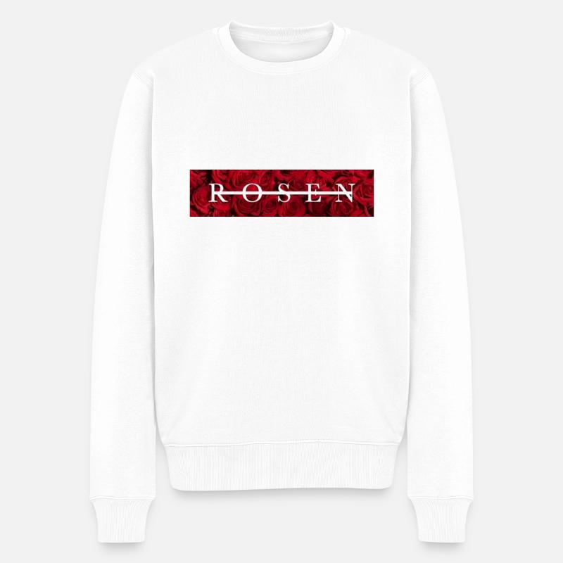 Rosen - Männer Premium Bio Pullover - Weiß