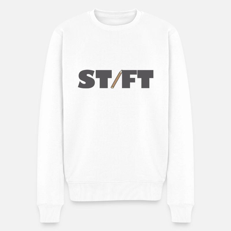 Stift - Männer Premium Bio Pullover - Weiß