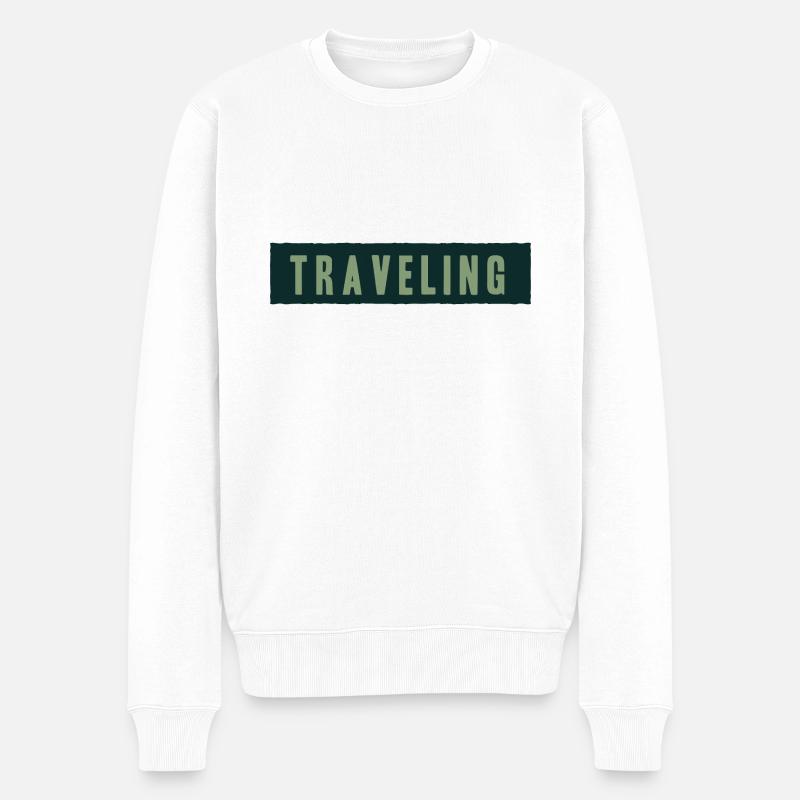 Traveling - Männer Premium Bio Pullover - Weiß