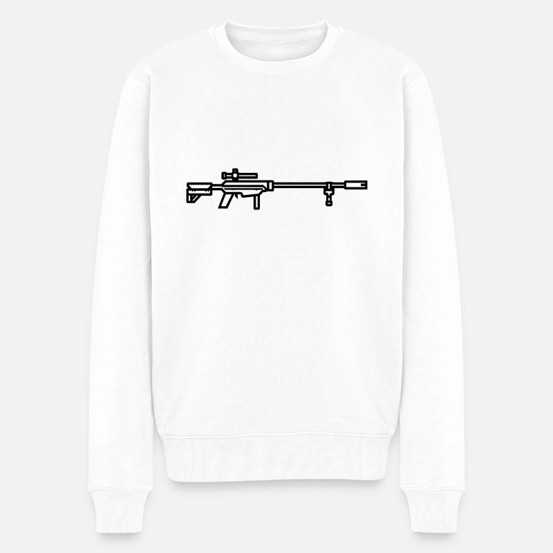 Scharfschützen-Schrotflinte - Männer Premium Bio Pullover - Weiß