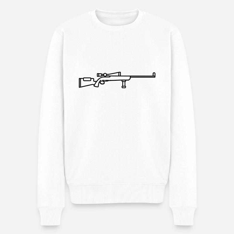 Scharfschützen-Schrotflinte - Männer Premium Bio Pullover - Weiß