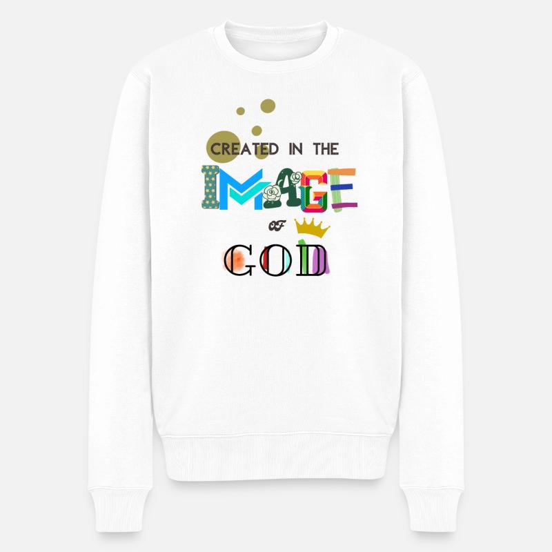 The Image of GOD - Männer Premium Bio Pullover - Weiß
