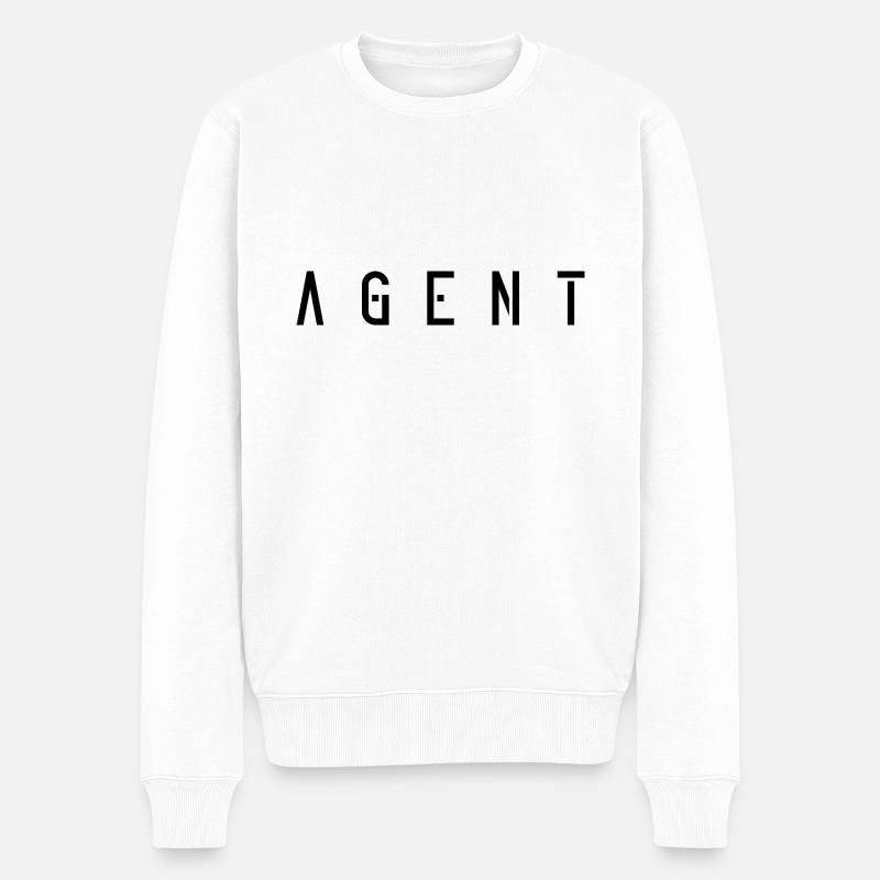Agent - Männer Premium Bio Pullover - Weiß