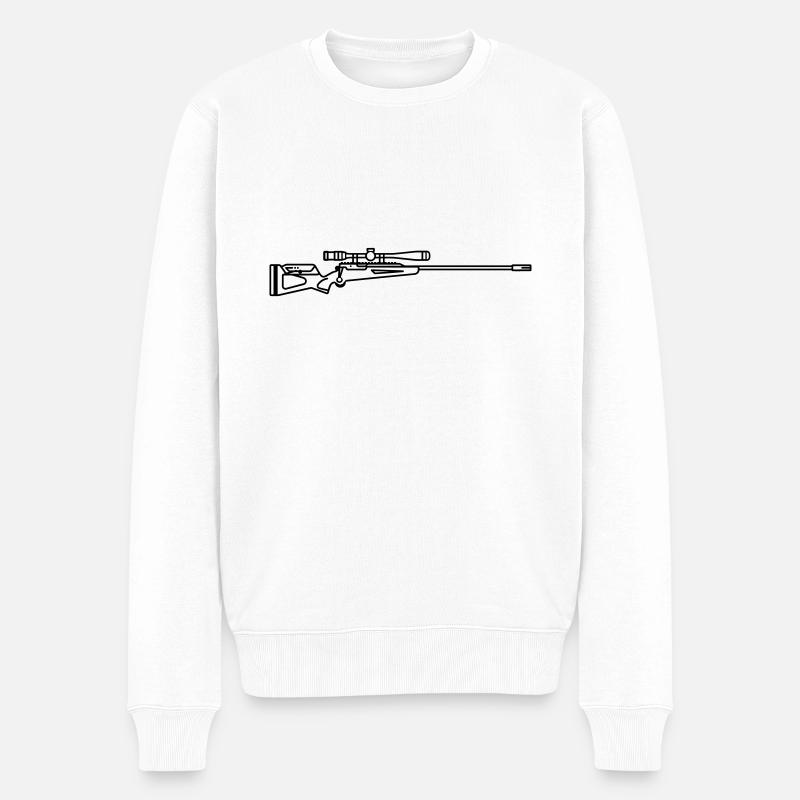 Scharfschützen-Schrotflinte - Männer Premium Bio Pullover - Weiß