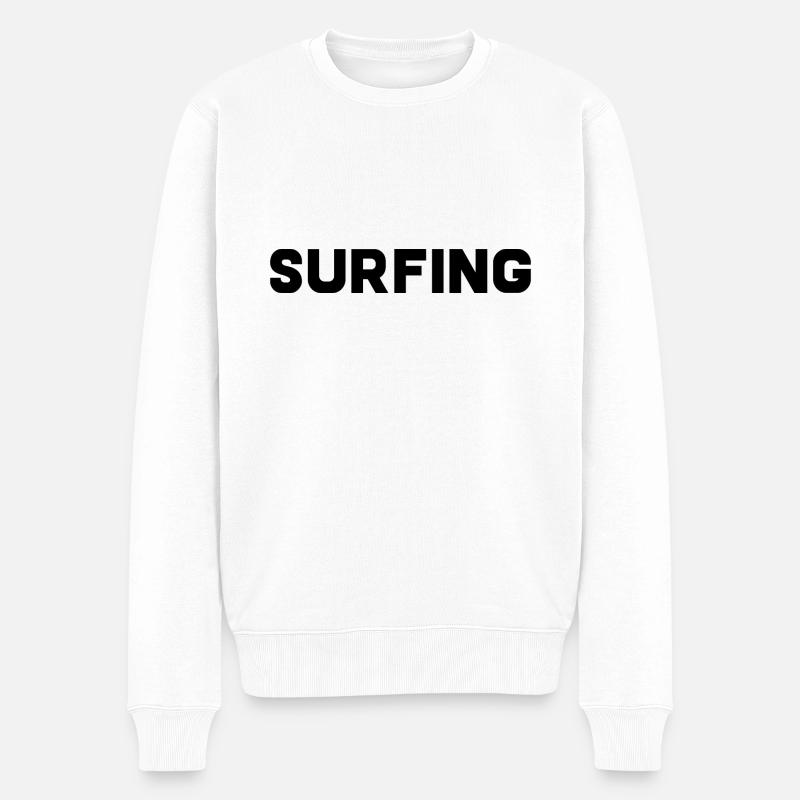 Surfing - Männer Premium Bio Pullover - Weiß