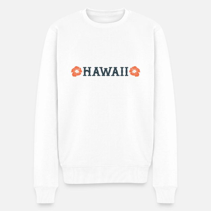 Fleur d’Hawaï - Pull Premium bio Homme - blanc