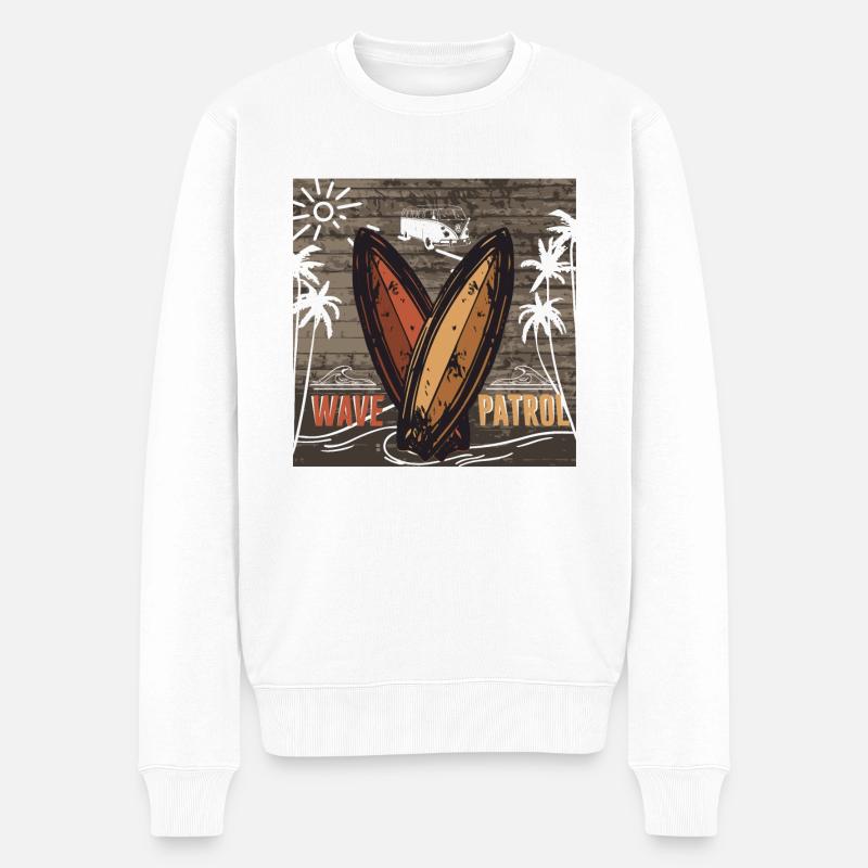 Surfing - Männer Premium Bio Pullover - Weiß